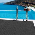 thumbnail image 4 of 44 Pack Plastic Interlocking Deck Tiles,12" Waterproof Outdoor Flooring,All Weather Use, Patio Floor Decking Tiles for Porch Poolside Balcony Backyard,Stone Texture,Brown 02, 4 of 6