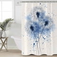 thumbnail image 6 of Shower Curtains Watercolor Blue Dandelion Bath Curtain Retro Plant Waterproof Bathroom Shower Curtain Set with Hooks Decoration 72 x 72 Inches, 6 of 7