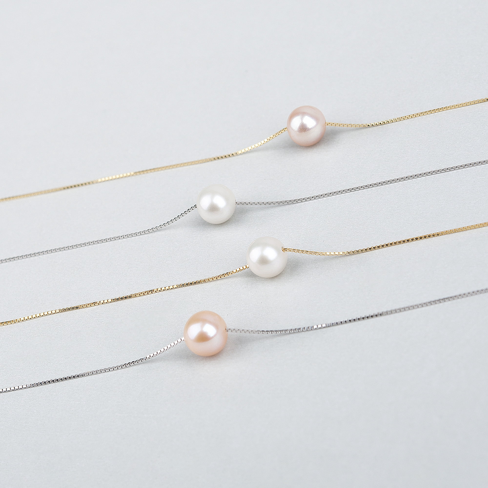 Anavia for My Beautiful Wife Mother's Day Gift, 925 Sterling Silver Necklace for Wife from Husbands Mother's Day-[Pink Pearl + Silver Chain]