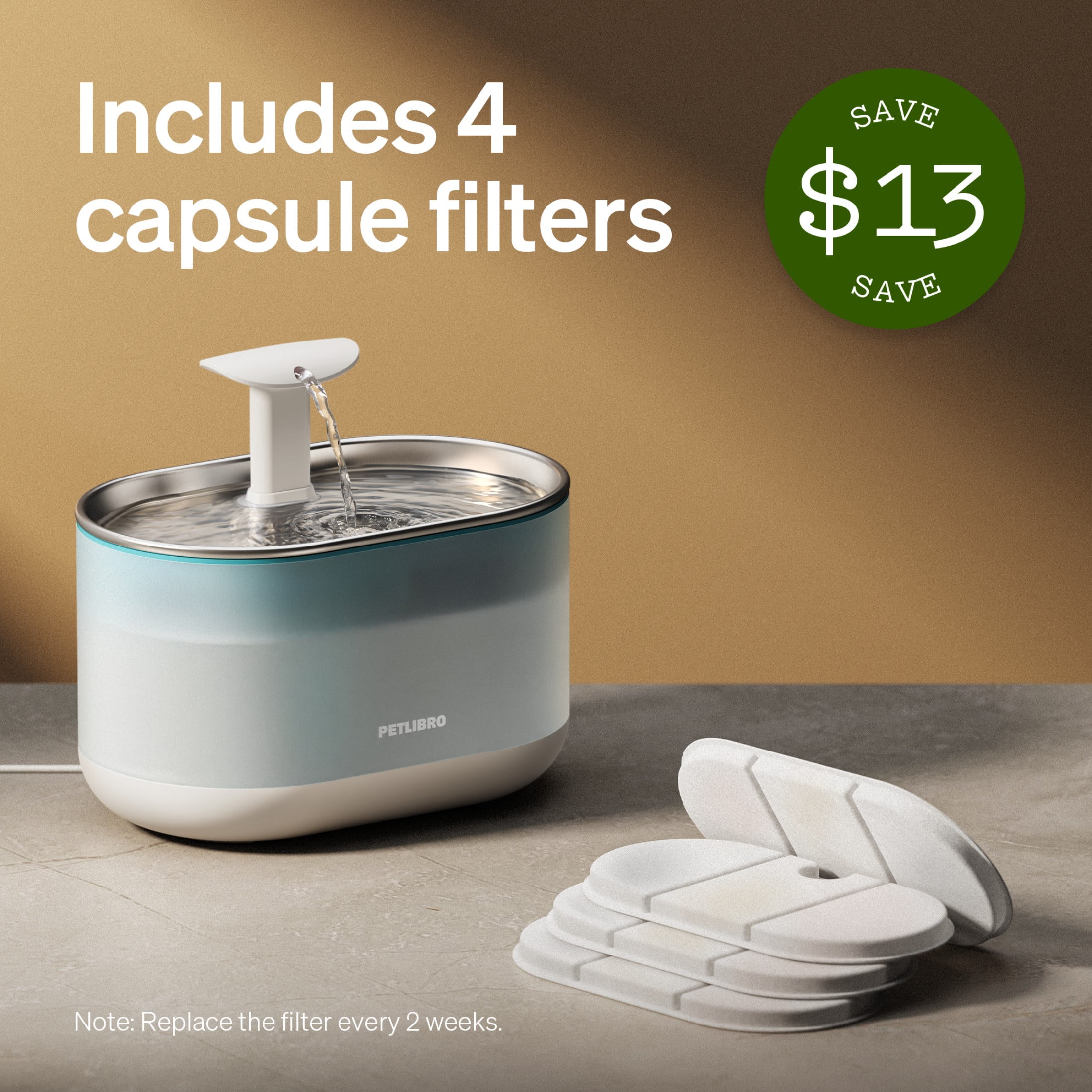 Capsule Stainless Cat Water Fountain