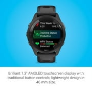 Garmin Forerunner 265® Running Smartwatch, Colorful AMOLED Display, Training Metrics and Recovery Insights, Black and Powder Gray