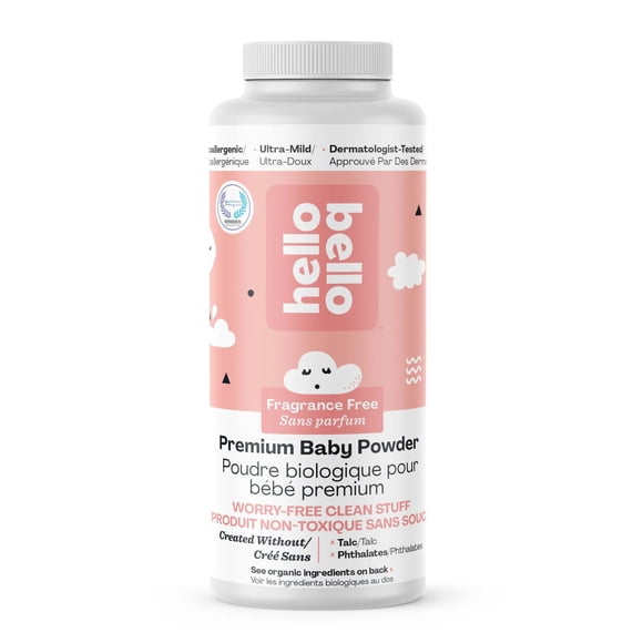 Hello Bello™ Premium Organic Baby Powder - Unscented - 175G