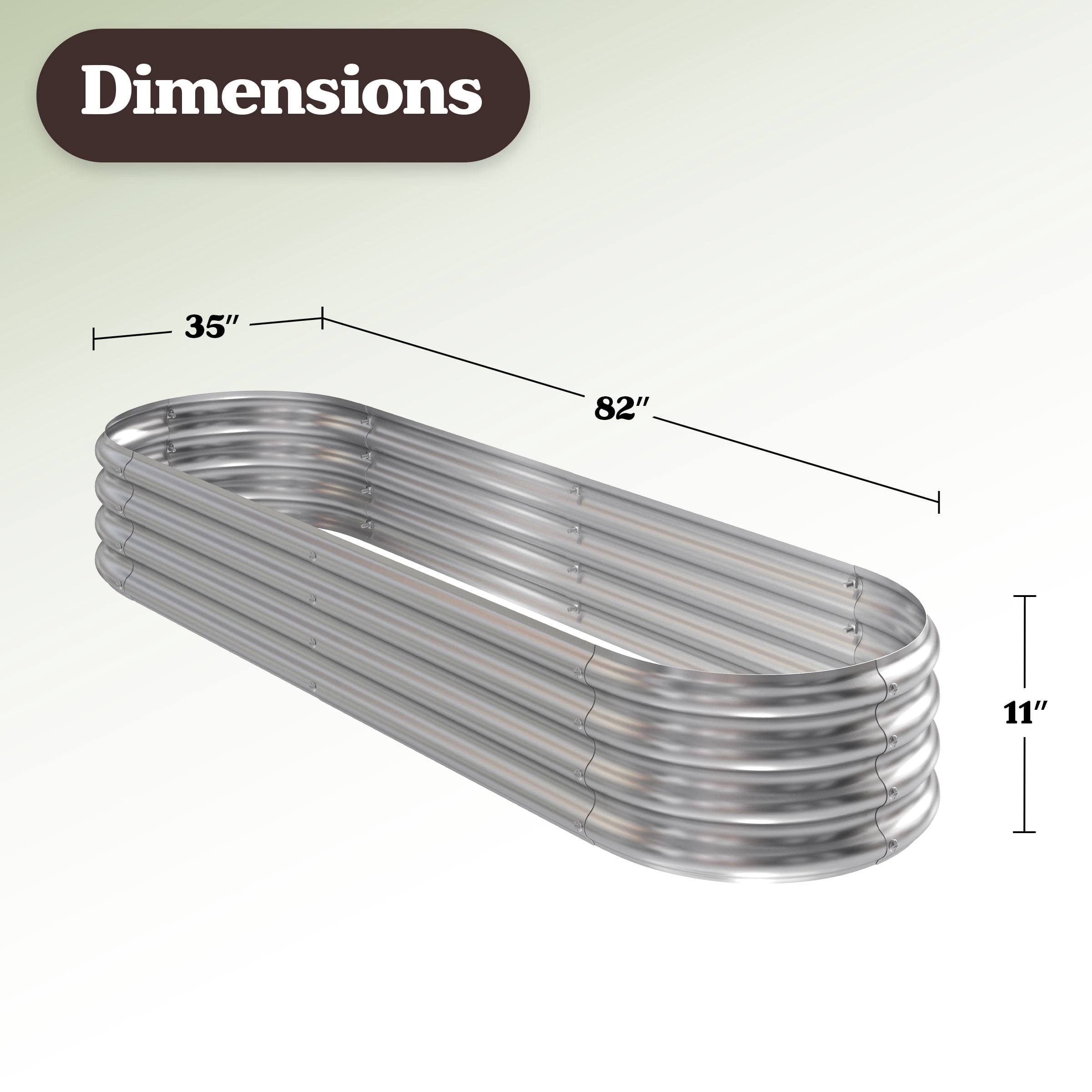 Pure Garden 82"x35" Galvanized Raised Garden Bed, Anti-Rust Coated Metal Planter Box, 7 Cu. Ft Capacity