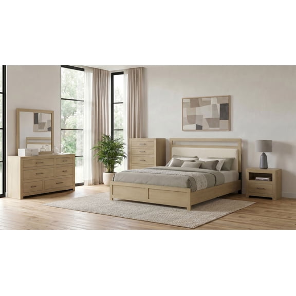 Coaster Hendricks 5-Piece Queen Bedroom Set, Light Oak