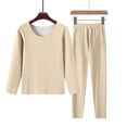 thumbnail image 2 of AINIYS Women Winter Warm Thermal Underwear Set Fleeve Layered Long Sleeve Set Fall Winter Outfits Khaki XXXL, 2 of 7