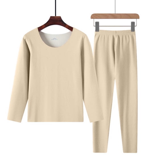 Gamivast Thermal Underwear Set for Women 2-Piece Long Sleeve Scoop Neck Top and Full Length Leggings Base Layer Ultra Soft Fleece Lined Warm Winter Sleepwear Lounge L