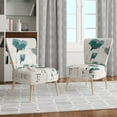 thumbnail image 2 of Designart "Fields Of Turquoise Watercolor Flower II" Upholstered Traditional Accent Chair - Arm Chair, 2 of 5
