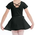 thumbnail image 3 of ZACPNCV Ballet Leotards for Girls Short Sleeve Toddler Dance Leotard Outfits with Skirt Classic Black 4-5 Years, 3 of 4