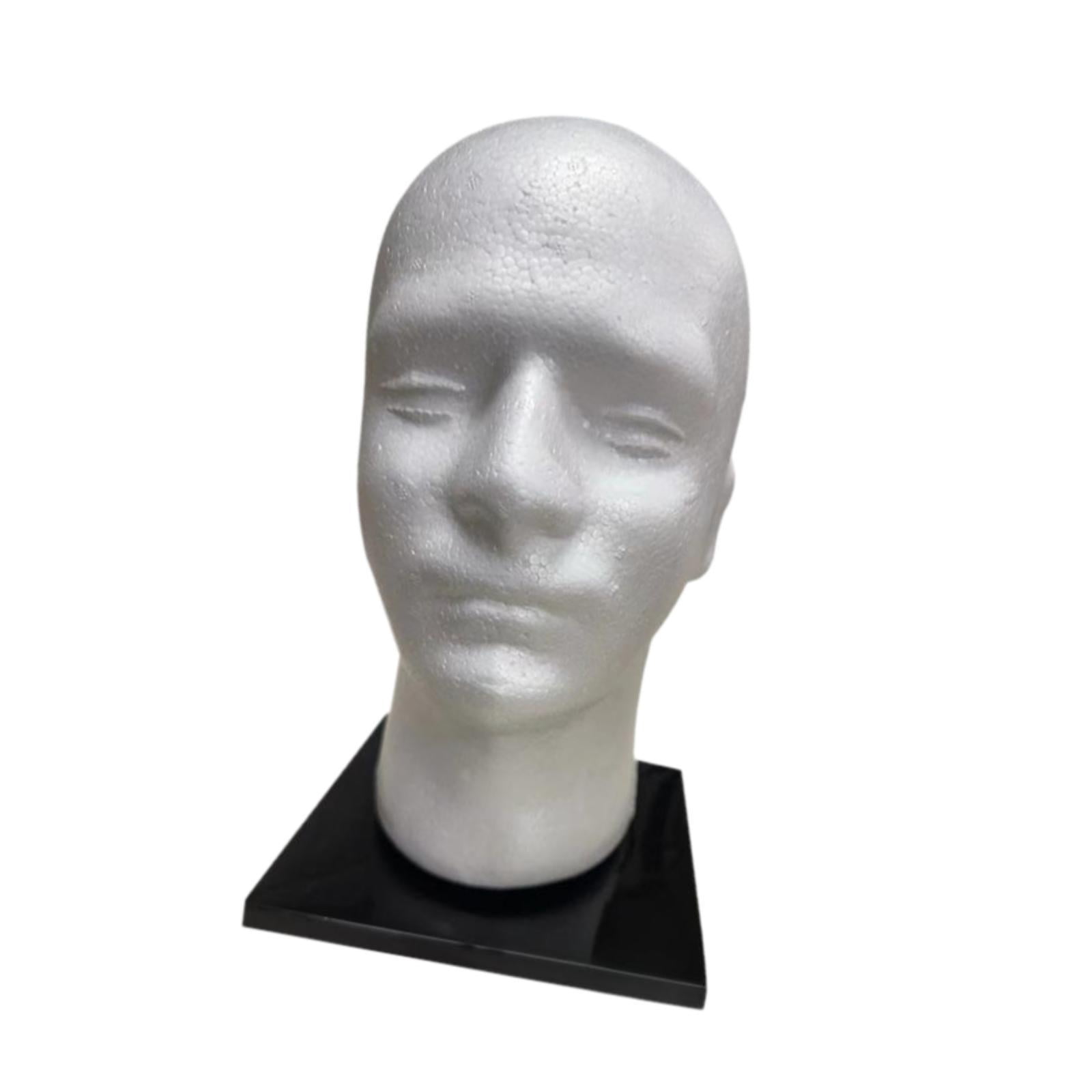TOOYFUL Foam Mannequin Head,Glasses Hat Display Holder,Lightweight Hairpiece Stand,Manikin Head for Headphone,Home Styling,Barbershop male