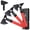 Red Set of 3, variant on Throwing Axe Set - 6PCS Full Tang Throwing Hatchet with TPR Rubber Sleeve and Protective Sheaths for Recreation and Competition Game
