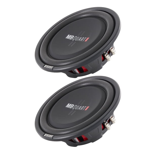 2 MB Quart DS1 254 800 vatios 4 ohmios 10 pulgadas subwoofers delgados y poco profundos coche camión DVC RMS 400 vatios por subwoofer capa de polvo duradera