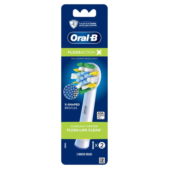 Oral-B Toothbrush Heads, FlossAction X-Filament Replacement Brush Heads, 2 Count