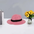 thumbnail image 3 of Band Decor Folding Thin Straw Hat Unisex Big Brim Sunscreen Jazz Hat Fashion Accessories, 3 of 8