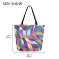 thumbnail image 5 of FORMRS Womens Canvas Tote Bag with Zipper Inner Pocket Shoulder Handbag, Colorful Wavy Pattern, 5 of 7