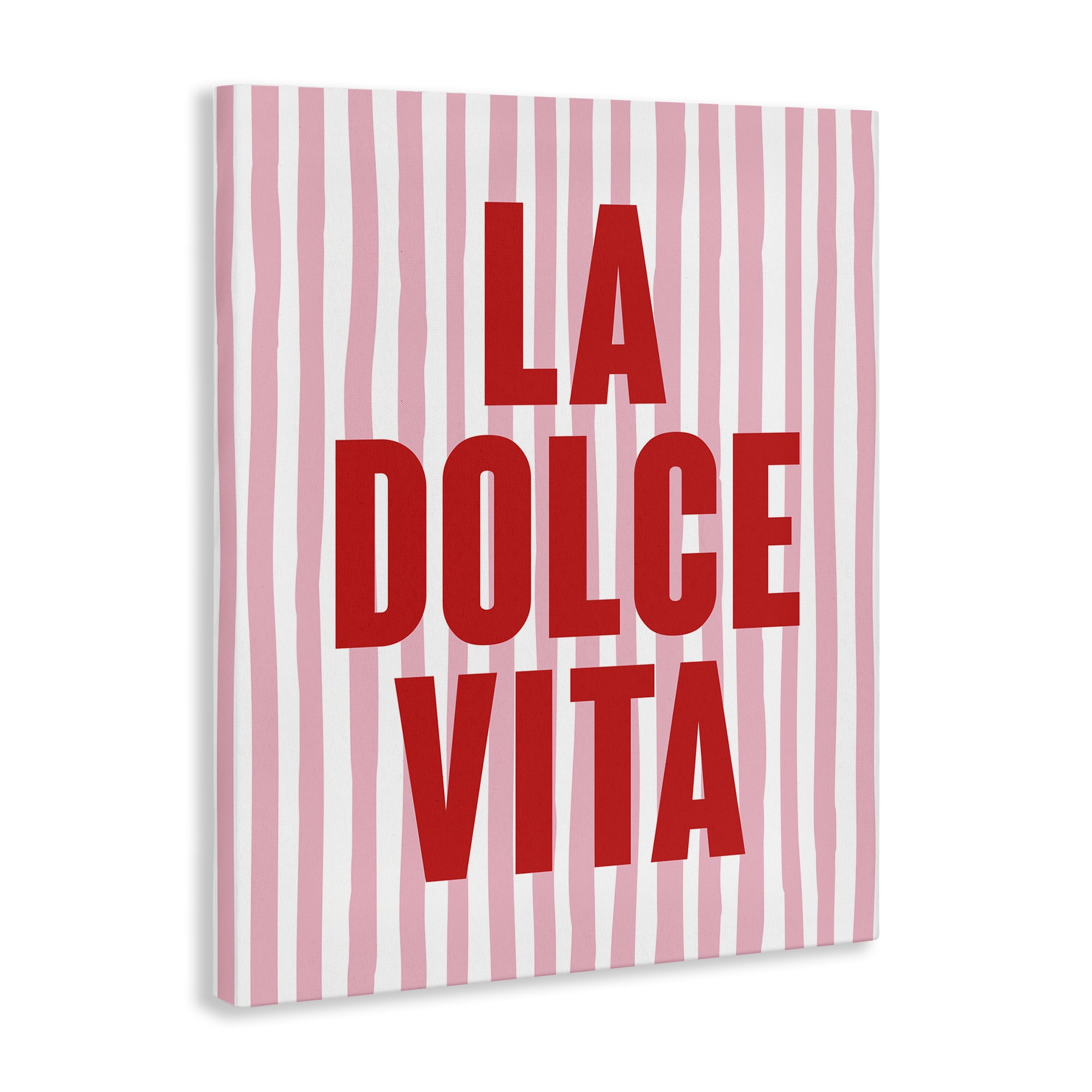 Stupell Industries La Dolce Vita Red Text & Numbers Painting Wrapped Canvas Art Print Wall Art, 36 x 48
