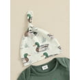 thumbnail image 6 of aturustex Toddler Boys 3pcs Casual Pants Outfits 0 3M 6M 12M 18M Infant Baby Short Sleeve Romper Crew Neck Bodysuits Letter Print Jumpsuits with Duck l Daily Summer Clothes for Holiday Party, 6 of 8