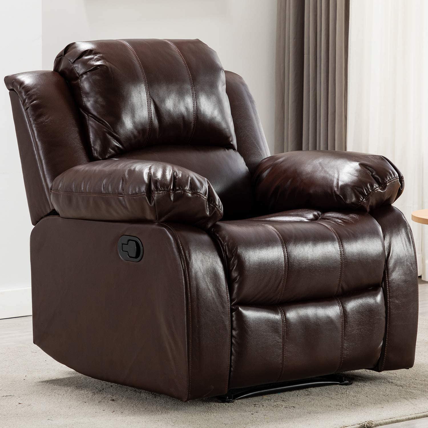 Home Air Leather Recliner Chair Overstuffed Heavy Duty