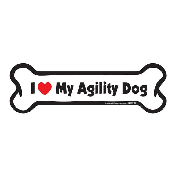 I Love My Agility Dog Bone Magnet