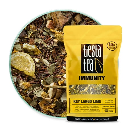 Tiesta Tea Key Largo Lime, Key Lime Pie Rooibos Tea, 200 Servings, 1 Pound Bag, Caffeine Free, Loose Leaf Herbal Tea Immunity Blend, Non-GMO