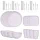thumbnail image 1 of Nvzi 32pcs Wheat Straw Dinnerware Sets for 4 - Lightweight Unbreakable - Microwave Dishwasher Safe - Perfect for Picnic, Dorm,Camping Plates Cups and Bowls Set -White, 1 of 5
