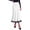 Dot White Black, variant on Women's Flowy Satin Midi A Line Skirt | Dressy Lace Trim, Elastic High Waisted, Fall Fashion Bottoms, Elegant Outfits for Wedding Guest, Cocktail Party & Date Night