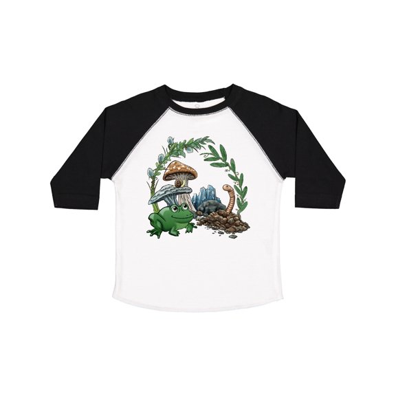 Inktastic Frog, Worm, Mushrooms Nature Scene Boys or Girls Toddler T-Shirt