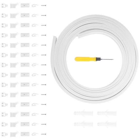 LOLIPPYY White Bendable Curtain Track for Bay Windows Easy Install Ceiling Mount Curtain Rail for Home 1 Set
