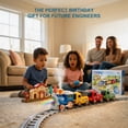 thumbnail image 5 of Remote Control Train Set for Kids w/Steam, Music & Lights Choo Choo Train for Toddlers, Electric Train Set with Tracks, Magnetic Connection Train Toys Christmas Birthday Gifts for Boys Girls 3 4 5 6+, 5 of 8