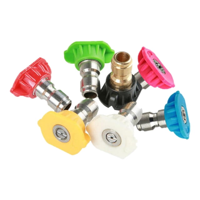 jinwen 7Pcs Power High Pressure Washer Spray Nozzle Tips Variety Degree 1/4 inch Quick