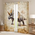 thumbnail image 2 of Homewish Vintage Dinosaur Sketch Blackout Curtains Set of 2 (52x84 Each),Jungle Animals Curtain,Brown, 2 of 6