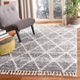thumbnail image 2 of SAFAVIEH Melrose Bristol Geometric Diamonds Shag Area Rug, Grey/Ivory, 6'7" x 6'7" Round, 2 of 5