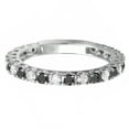 thumbnail image 3 of Dazzlingrock Collection 1.00 Carat (ctw) 10K Round White And Black Diamond Eternity Stackable Wedding Band, White Gold, Size 8, 3 of 7