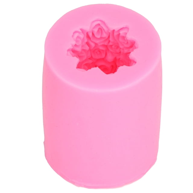 Molde de silicona DIY 3D tridimensional rosa flor vela fondant pastel jabón molde decoración