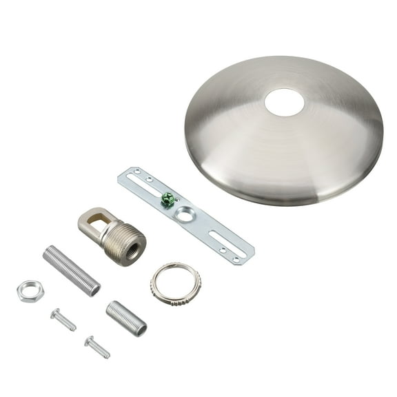 Aspen Creative 21511-21 Contemporary Chandelier Fixture Canopy Kit, 5" Diameter with Collar Loop, 1" Center Hole, Brushed Nickel, 1 Sets/Pack