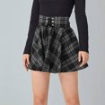 thumbnail image 5 of JINMGG Womens Plus Size Clearance $5 Women Pleated Skirt Casual High Waist Mini Skirt Flare A-line Mini Skirt Black S, 5 of 7