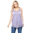 thumbnail image 1 of Woman Within Women's Plus Size Lace-Trim V-Neck Tank Top, 1 of 6
