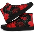 thumbnail image 4 of Coolcustomize Mens High Top Sneakers Lace-Up Gothic Designed Casual Steet Canvas Shoes for Women Red and Black Skull Shoes, 4 of 7