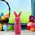 thumbnail image 2 of Easter Flocked Bunny Figurines with Bow Ties, 9 Inch Adorable Rabbit Tabletop Decor for Spring & Easter, Cute Home & Garden Ornaments for Easter Celebration, 2 of 6