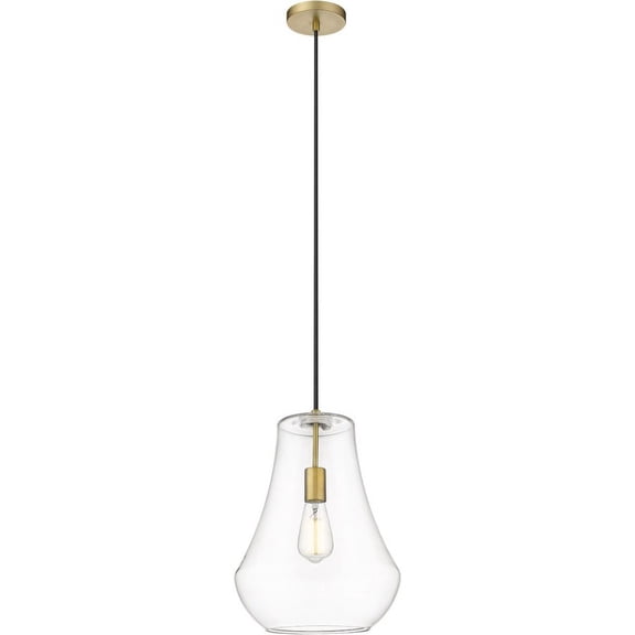 491-1P-BB-G572-12 Innovations Lighting Fairfield - 1 Light Mini Pendant In Industrial Style-16 Inches Tall and 11.75 Inches Wide-Brushed Brass