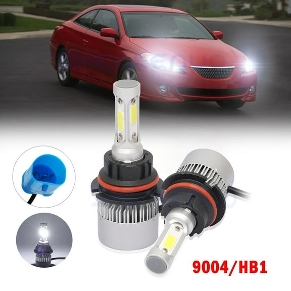 For Toyota Camry 1985-1991 2pcs 9004 LED Headlight Bulbs High/Low Beam Kit 6000K