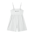 thumbnail image 5 of FDGIU Women's 2026 Summer Spaghetti Strap Romper, Gathered Empire Waist Pocket Sleeveless Casual Short Jumpsuit for Tennis Golf Daily Streetwear, 5 of 7