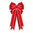 thumbnail image 2 of Christmas Tree Topper Christmas Tree Bows Ornaments Wreath Decorations Big Christmas Tree Bow Toppers for Xmas Decorations Home Outdoor Decor/ Christmas Tree Ornaments Linen Double Bow B, 2 of 7