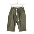 thumbnail image 3 of Shorts for Women Summer Plus Size High Waisted Lacing Beach Pocket Knee Length Bermuda Cargo Board Gym Army Green Bottoms Sizes 4XL, 3 of 4