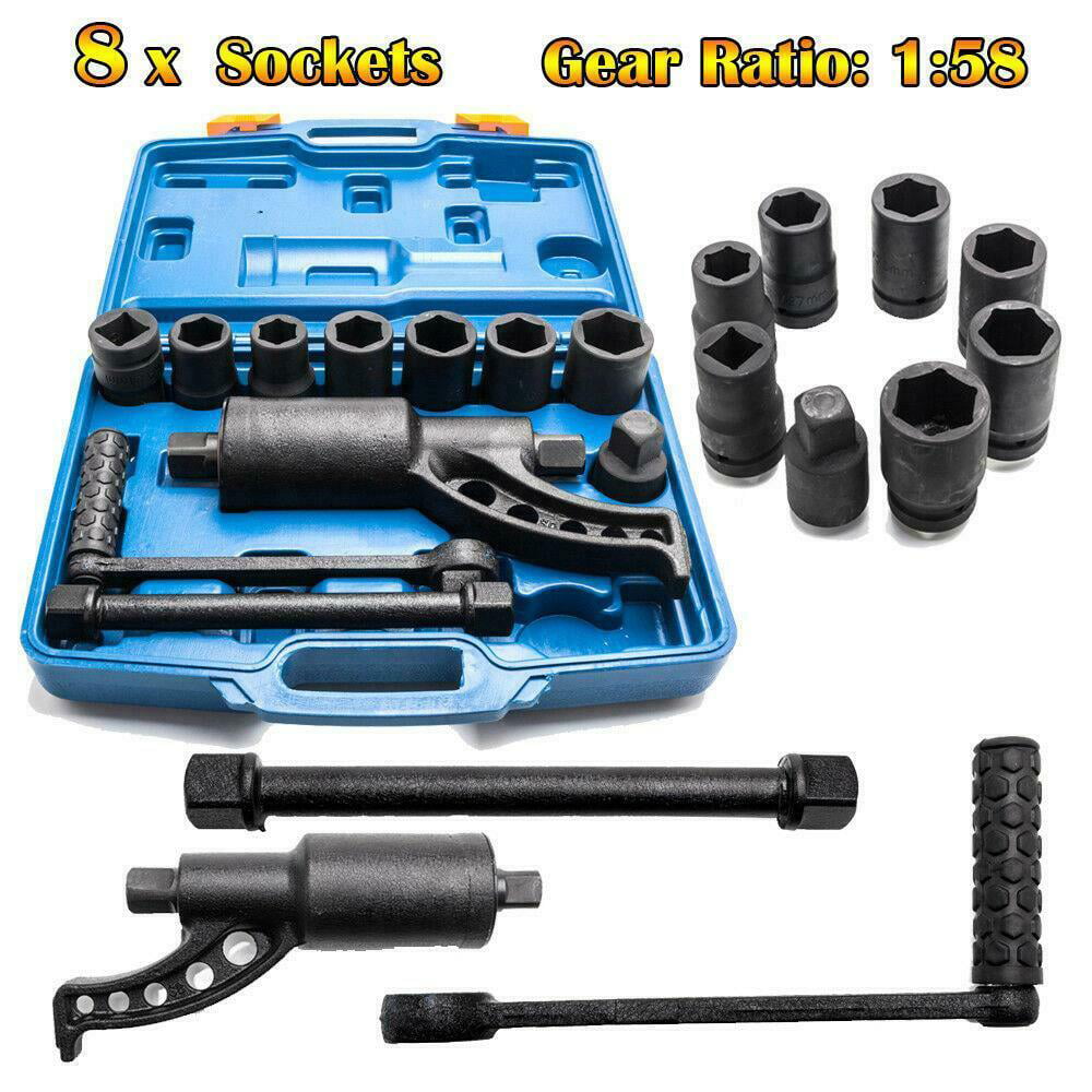 Qiilu Heavy Duty Wrench Set Multiplier Wheel Lug Nut Wrench Lugnuts Remover Labor Saving with 8 Socket Set 