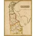 thumbnail image 2 of Vintage Maps 12x14 White Modern Wood Framed Museum Art Print Titled - Delaware 1817, 2 of 4