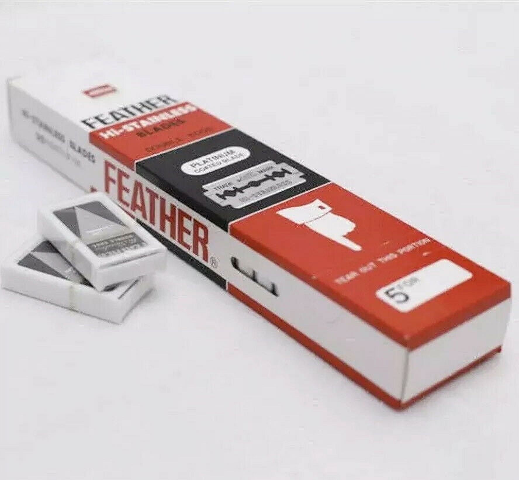 Feather Double Edge Safety Razor Blades 50 Count Platinum Coated
