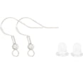thumbnail image 1 of 100 Ganchos para Pendientes de Plata de Ley S925, Hipoalergénicos, con 100 Piezas de Respaldos de Goma Transparente para Pendientes, Suministros para Hacer Joyas y Pendientes de Bricolaje, 1 of 1