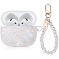 thumbnail image 1 of Funda para AirPods 4 Aleviker con cadena de muñeca Pearl Marble, 1 of 7
