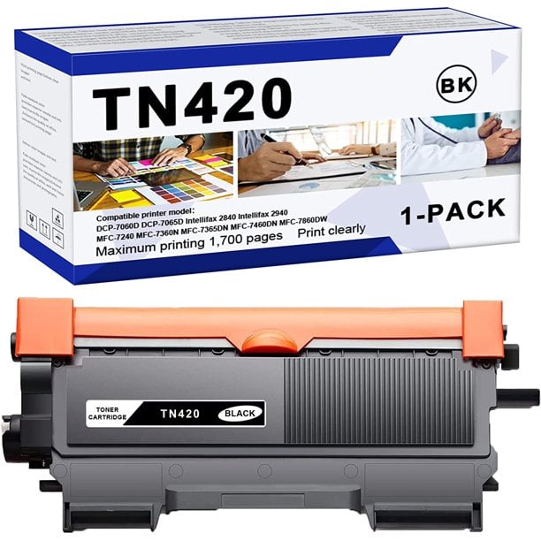TN420 Cartridge 1 Pack Replacement for Brother IntelliFax-2840 DCP- 7060D 7065DN MFC-7240 7365DN 7860DW HL-2230 2240D 2270DW Printer - Walmart.com