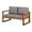 Brown, variant on Afuera Living Wicker / Rattan & Fabric Patio Loveseat in Mist Blue/Brown